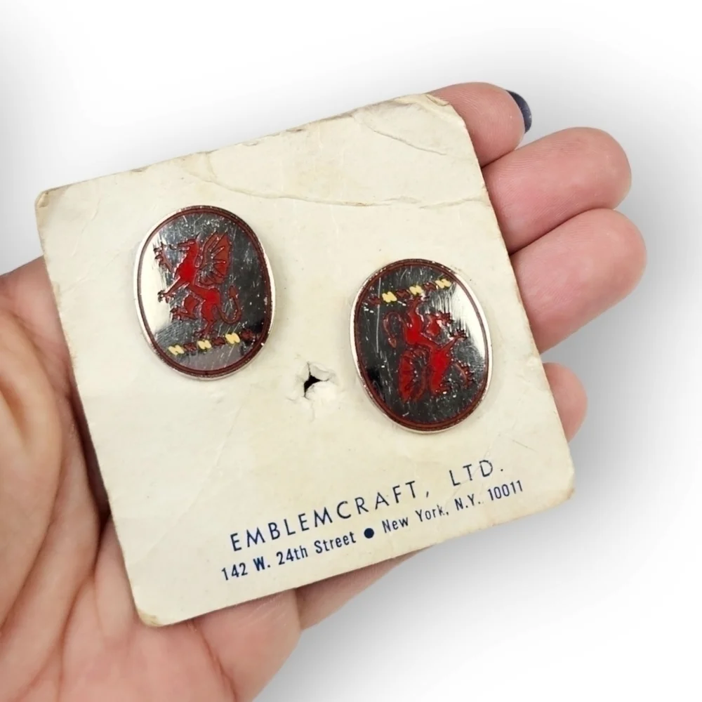 13TH Field Artillery Unit Crest Pin Set Insignia Emblemcraft NYC US Army Vintage